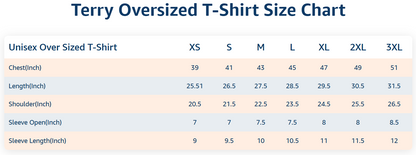 "Surfing-The Adventure" Black Tagline - Terry Oversized T-shirt